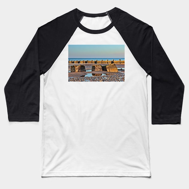 Walcott Beach and reflections Baseball T-Shirt by avrilharris